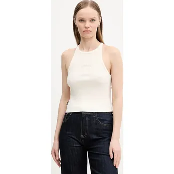 Bavlněný top Superdry béžová barva, W6012145A-8ML W6012145A.8ML 01X, vel. L