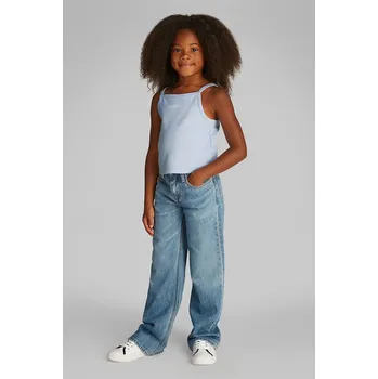 Dětský bavlněný top Calvin Klein Jeans IG0IG02868.PPYA modrá 05X, vel. 164