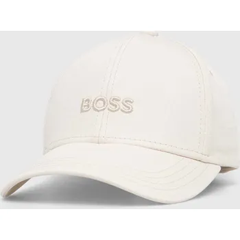 Kšiltovka Bavlněná baseballová čepice BOSS Ari béžová barva, s aplikací, 50519889 01X, vel. ONE SIZE