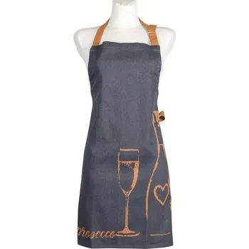 Kuchyňská zástěra Kuchyňská bavlněná zástěra WINE COUNTRY šedá/pomerančová, 60x75 cm , 100% bavlna