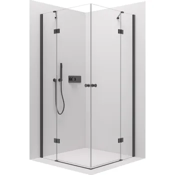 Cerano Sprchový kout Marino Duo L/P, 6 mm, černá matná, transparentní sklo, 110x110 cm, pantový, CER-423042