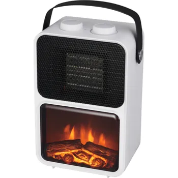 Volně stojící bílý elektrický krb s efektem plamene - 600/1200 W