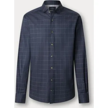 Pánská košile KOŠILE HACKETT LONDON FLANNEL WINDOWPANE ETON BLUE
