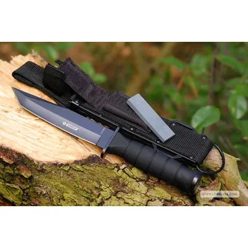 Pracovní nůž KANDAR Taktický útočný nůž Tanto Kandar N-60 s pouzdrem a brouskem