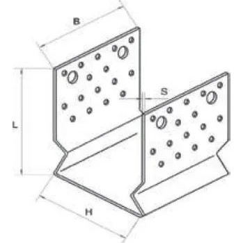 Tesařské kování Kotevní prvek Typ U s prolisem 100x100mm