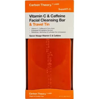 Přípravek na čištění pleti a oči Carbon Theory SupaVIT-C Vitamin C & Caffeine Facial Cleansing Bar & Travel Tin
