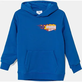 Chlapecká mikina Dětská mikina Puma X HOT WHEELS Hoodie TR modrá barva, s kapucí, s potiskem, 630071 57X, vel. 110