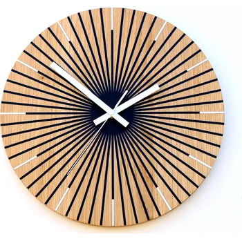 Hodiny Dřevěné nástěnné hodiny Arian 33 cm dub přírodní/černé