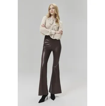 Dámské kalhoty Kalhoty Answear.LAB dámské, hnědá barva, zvony, high waist 31222.tos. 88X, vel. XL