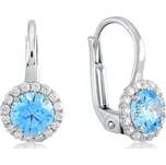 Lillian Vassago Patentové náušnice z bílého zlata s barevnými a čirými zirkony LLV11-SGER003WRTP