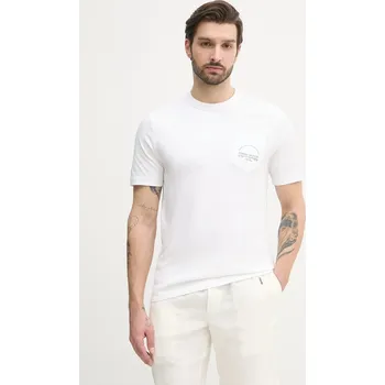 Bavlněné tričko Tommy Hilfiger bílá barva, s potiskem, MW0MW38623 00X, vel. XXL