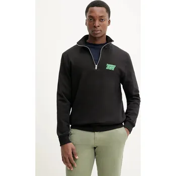 Pánská mikina Bavlněná mikina Tommy Jeans pánská, černá barva, s potiskem, DM0DM21865 99X, vel. XL