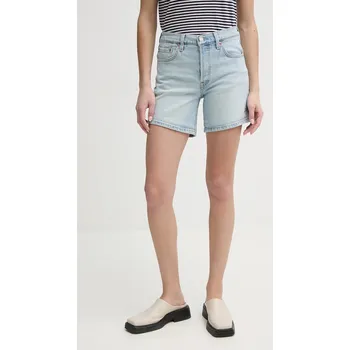 Dámské kraťasy Džínové šortky Levi's dámské, modrá barva, hladké, high waist 29961 50X, vel. 25