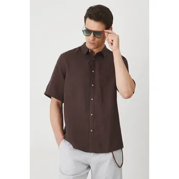 Pánská košile Lněná košile Medicine RS25.KKM071 hnědá 89X, vel. XL