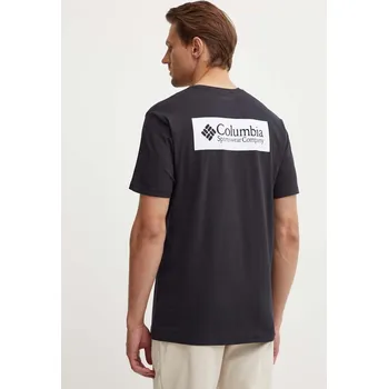 Bavlněné tričko Columbia North Cascades černá barva, s potiskem, 1834041 99B, vel. S
