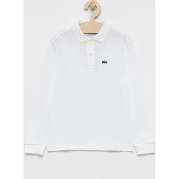 Dětská bavlněná košile s dlouhým rukávem Lacoste PJ8915 bílá 00X, vel. 74