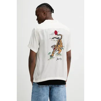 Pánská košile Košile Superdry pánská, béžová barva, regular, M4010938A-1JE M4010938A.1JE 01X, vel. L