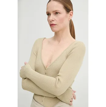 Dámský svetr Kardigan s příměsí hedvábí Herskind Gili 5539106 béžová 12X, vel. S