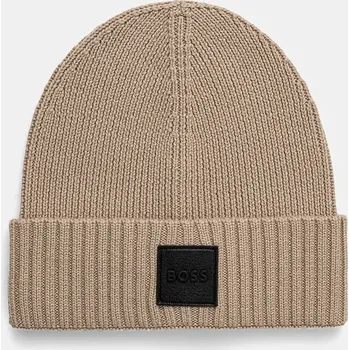 Čepice Vlněná čepice BOSS Flavio béžová barva, z tenké pleteniny, 50522426 12X, vel. ONE SIZE