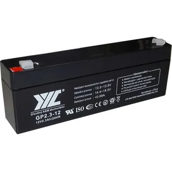 Záložní baterie Pb akumulátor JYC GP2.3-12 VRLA AGM 12V/2,3Ah