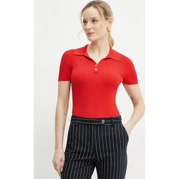 Pánské tričko Polo tričko Twinset červená barva, 251TT3222 33X, vel. S