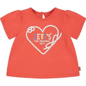 Pánské tričko Kojenecké tričko Levi's HEART SS PUFF SLEEVE SLV TEE 1EM402 červená 33X, vel. 62