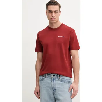 Pánské tričko Bavlněné tričko Marc O'Polo 523206451198 burgundské 83X, vel. L