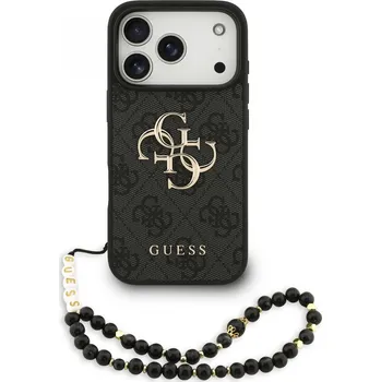 Telefonní příslušenství Zadní kryt Guess PU 4G Metal Logo Strap pro iPhone 17 Pro Black