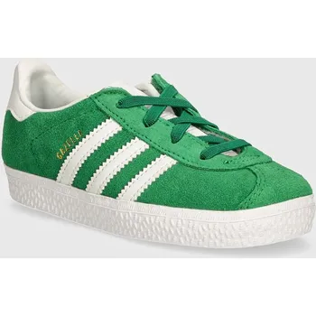 Chlapecké tenisky Dětské semišové sneakers boty adidas Originals GAZELLE CF EL zelená barva, IH0363 77X, EUR 25.5