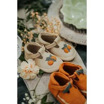 Dívčí tenisky Kojenecké kožené boty Donsje Yames Shoes Arancia 1041401 béžová 01X, EUR 17/18