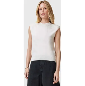 Vlněný top AllSaints KAYLA bílá barva, W016KC 00X, vel. XS