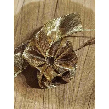 Stuha Stahovací stuha lámová šíře 25 mm vánoční barva zlatá