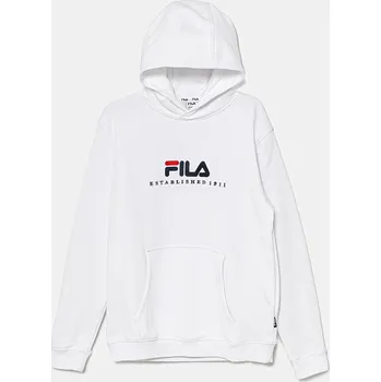 Chlapecká mikina Dětská mikina Fila LODDIN FAT0624 bílá 00X, vel. 134-140