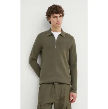 Pánský svetr Svetr Samsoe Samsoe GUNA pánský, zelená barva, M22400055 91X, vel. S