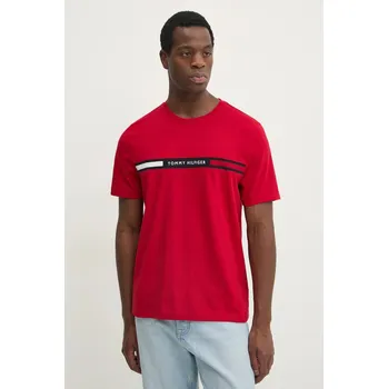 Bavlněné tričko Tommy Hilfiger MW0MW36498 červená 33X, vel. S