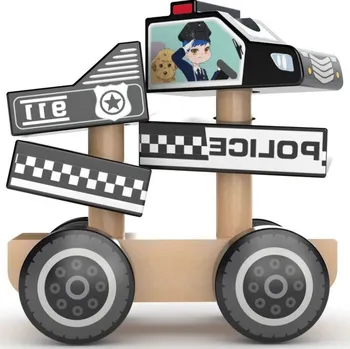 autíčko J'ADORE Policejní auto dřevěná skládačka