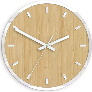 Hodiny Bambusové nástěnné hodiny Bamboo 30 cm hnědé