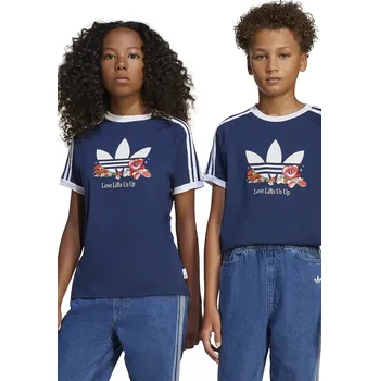 Chlapecké tričko Dětské bavlněné tričko adidas Originals tmavomodrá barva, s potiskem, JD0389 59X, vel. 176