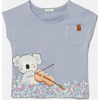 Chlapecké tričko Bavlněné dětské tričko United Colors of Benetton modrá barva, 3I1XA105X 3I1XA105X.W.Seasonal 05X, vel. 82