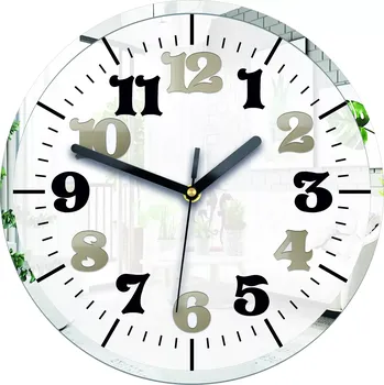 Hodiny Nástěnné hodiny Alexis 30 cm bílé/zrcadlové