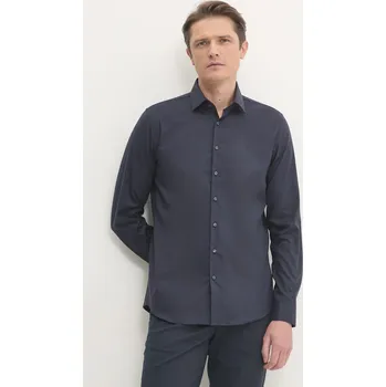 Pánská košile Košile Calvin Klein pánská, tmavomodrá barva, slim, s klasickým límcem, K10K114326 59X, vel. 40