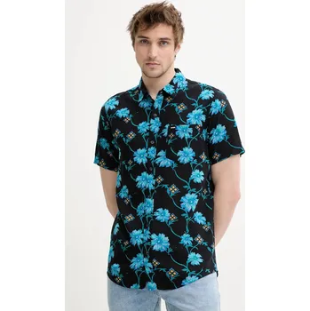 Pánská košile Košile Rip Curl pánská, černá barva, regular, s klasickým límcem, 04NMSH 99X, vel. L