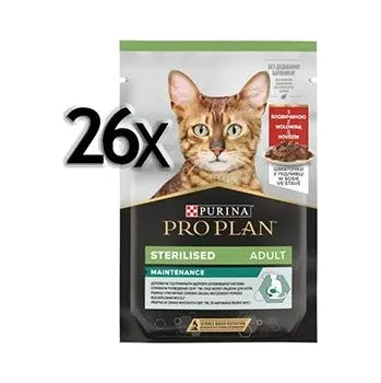 Krmivo pro kočku ProPlan Catkaps. Steriliz. hovězí 26x85g