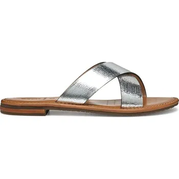 Dámské pantofle Kožené pantofle Geox D SOZY S dámské, stříbrná barva, D55LXH 000KY C1007 D55LXH.000KY.C1007 SLV, EUR 37