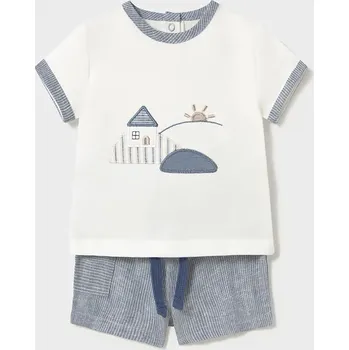 Kojenecký overall Dětská souprava se směsí lnu Mayoral Newborn 1207.1L.Newborn.PPYH modrá 95X, vel. 70