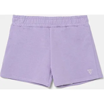 Dívčí kraťasy Dětské bavlněné šortky Guess J5GD38.KCRP0.PPYA fialová 04X, vel. 125-135