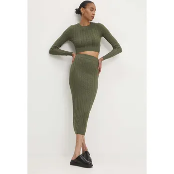 Dámská sukně Komplet - svetr a sukně Answear.LAB zelená barva 7575.FWK 87X, vel. M/L
