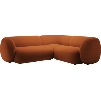 Pohovka Micadoni Oranžová sametová rohová pohovka Kate 252 cm, pravá