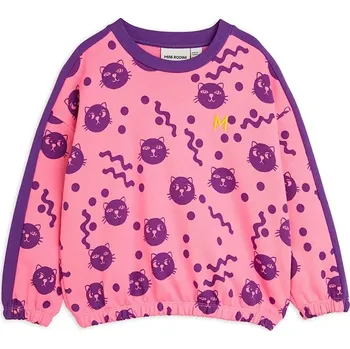 Chlapecká mikina Dětská bavlněná mikina Mini Rodini Squiggly cats růžová barva, vzorovaná, 2512012228 42X, vel. 80-86