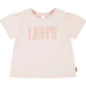 Dámské tričko Kojenecké tričko Levi's SS SMOCKED SLV TEE růžová barva, 1EM183 03X, vel. 68